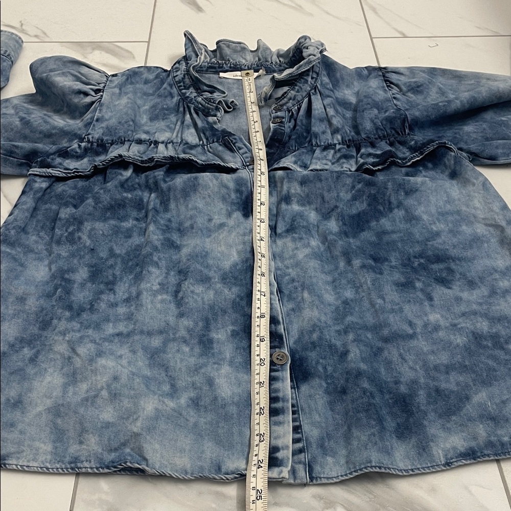Women's Blue Button Down Shirt - Picture 10 of 12